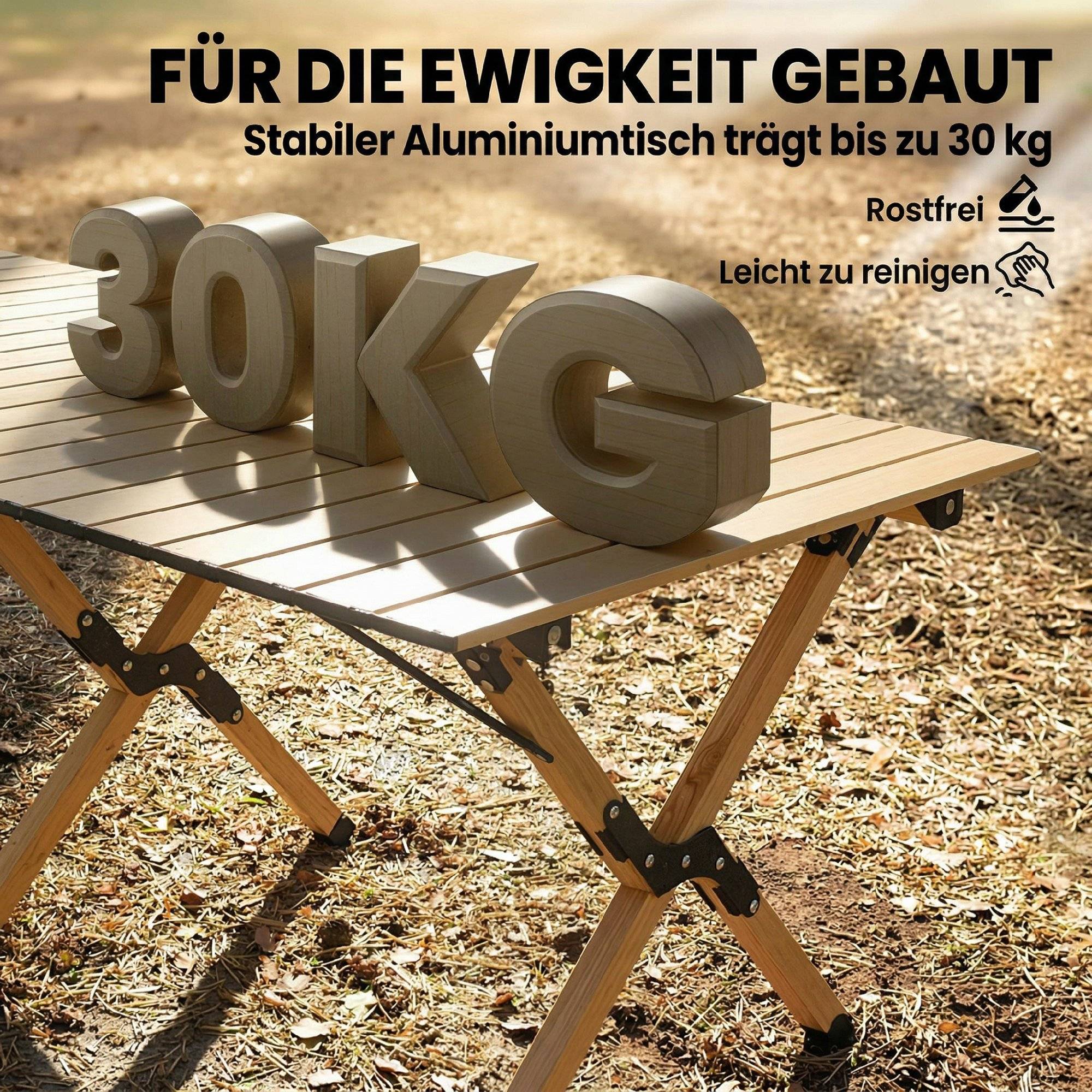 PANGIVO - Table de camping pliante aluminium aspect bois 117 x 60 x 44 cm - PANGIVO - Image 7