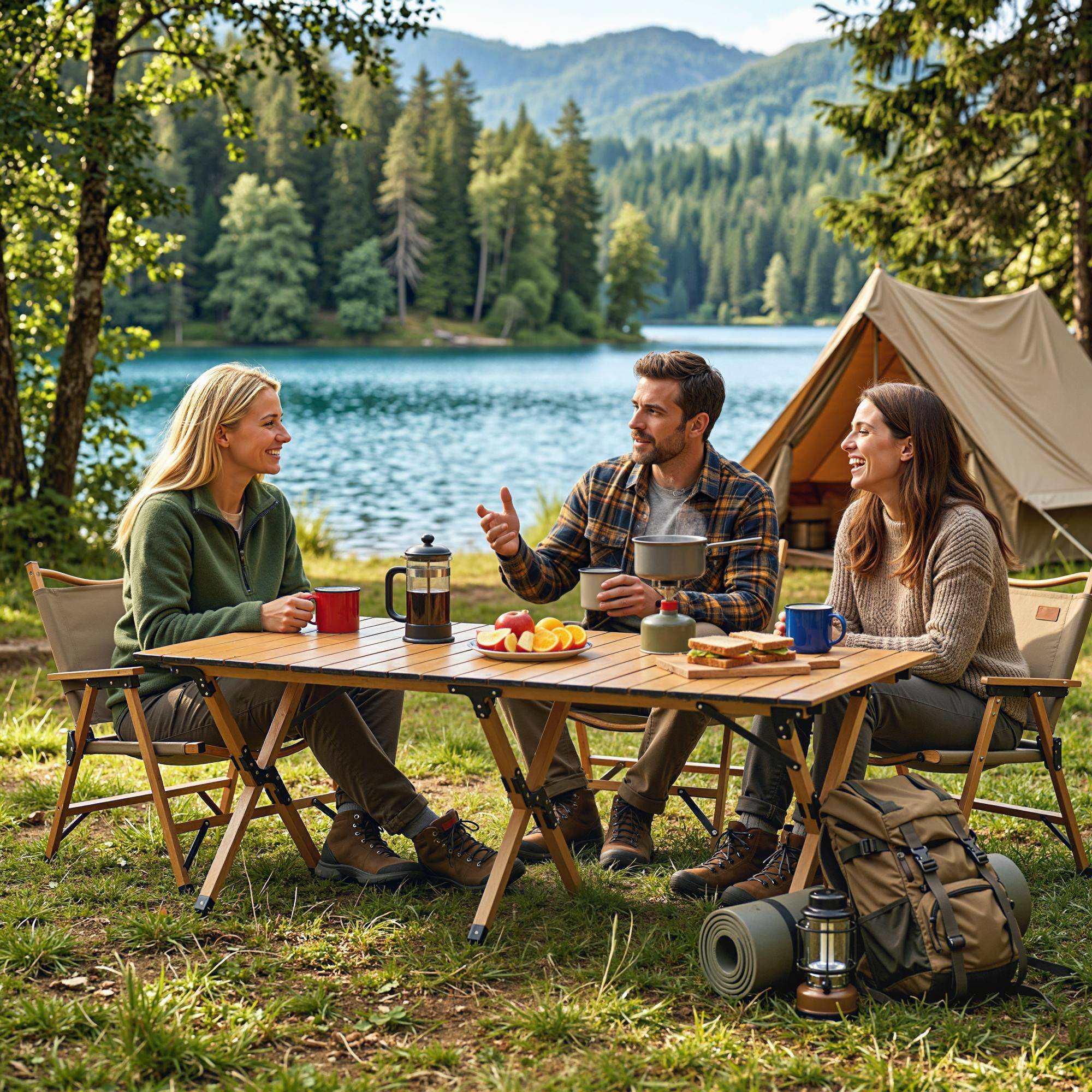 PANGIVO - Table de camping pliante aluminium aspect bois 117 x 60 x 44 cm - PANGIVO - Image 10