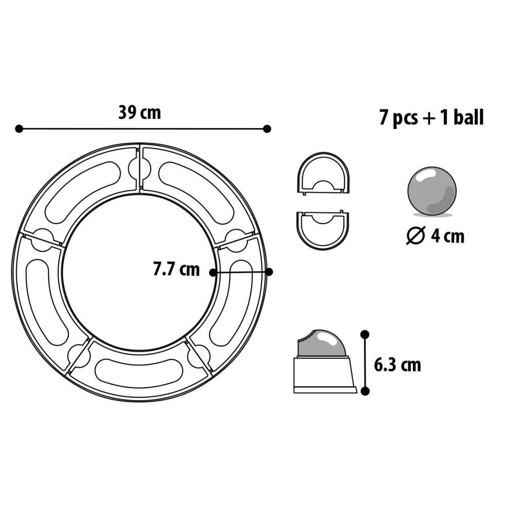Tunnel MOGGY jeu pour chat ø 38.5 cm x 7 cm x 7.7 cm. rose. - Imagen 4