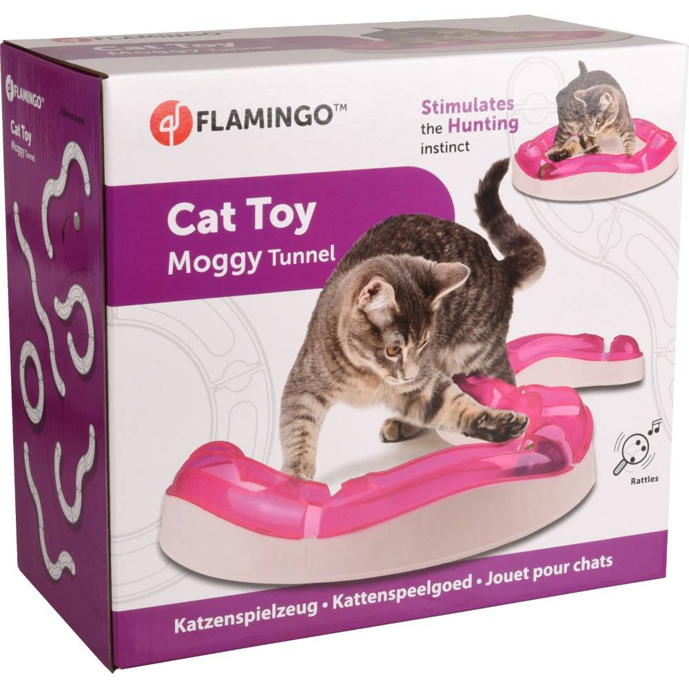 Tunnel MOGGY jeu pour chat ø 38.5 cm x 7 cm x 7.7 cm. rose. - Imagen 1