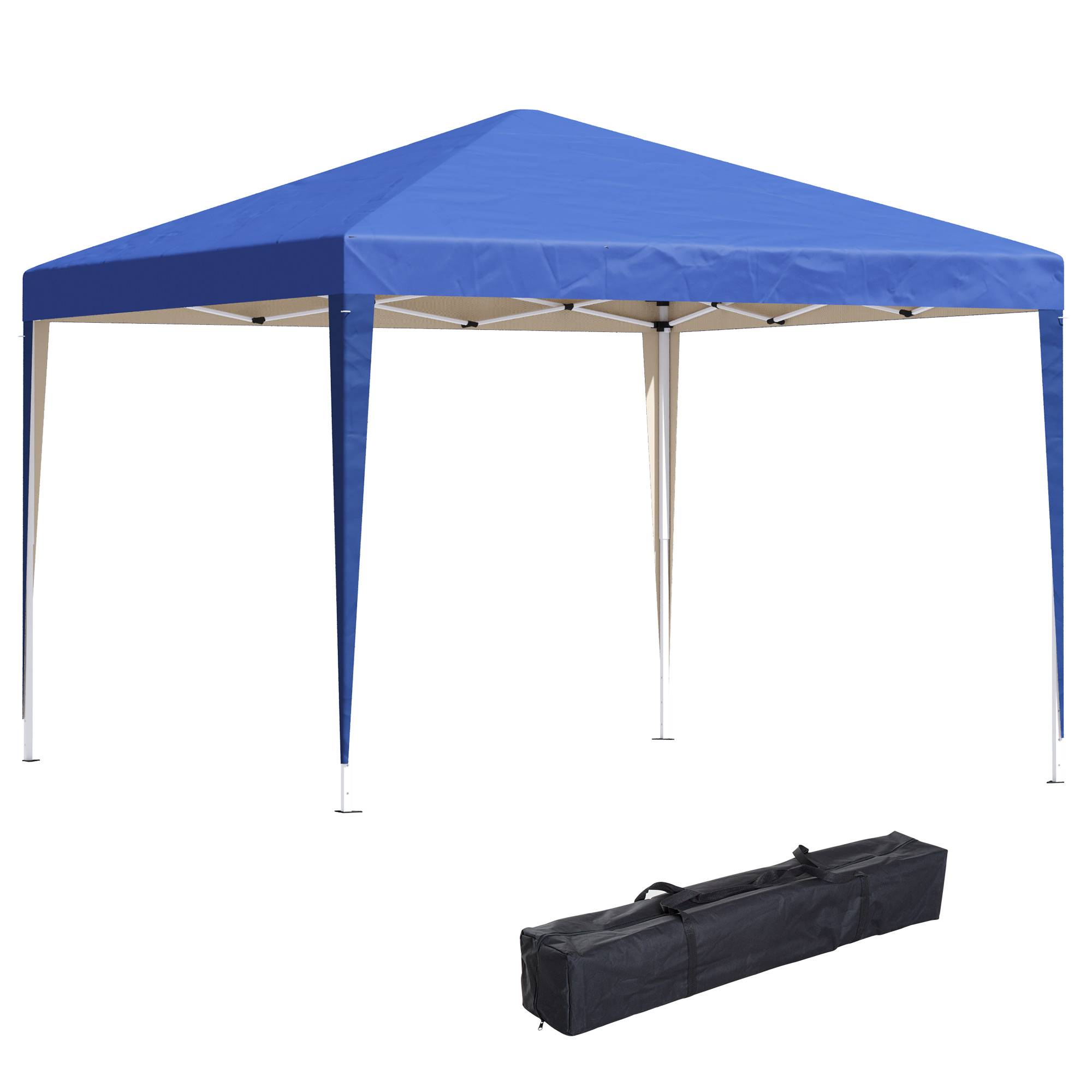 Outsunny - Tente Tonnelle de Jardin 3x3x2,55m Pop up Pliable Anti-UV avec Sac de Transport Acier Oxford Bleu - Outsunny - Image 1