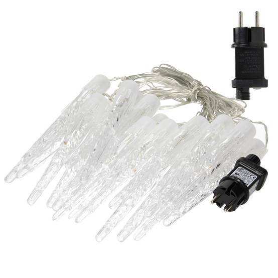 Guirlande lumineuse 40 LEDs stalactites de glace blanc froid décoration de Noël - Image 2