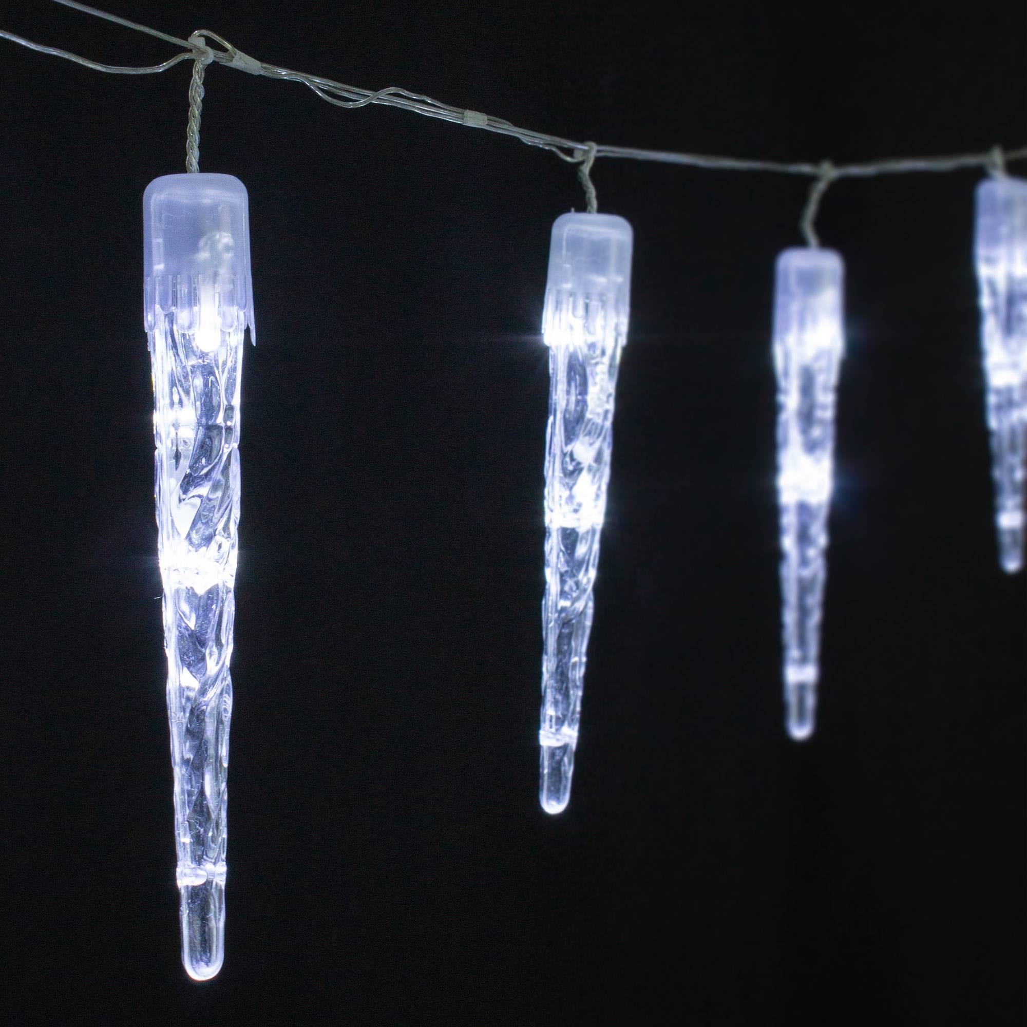 Guirlande lumineuse 40 LEDs stalactites de glace blanc froid décoration de Noël - Image 5