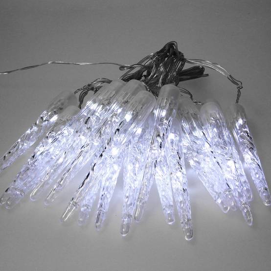 Guirlande lumineuse 40 LEDs stalactites de glace blanc froid décoration de Noël - Image 3
