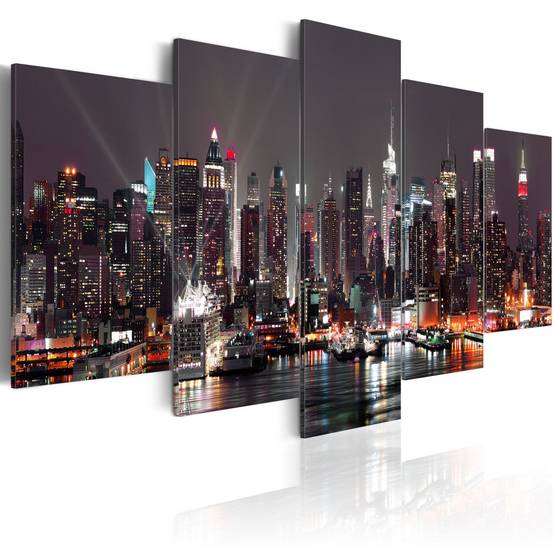 Tableau Imprimé "Manhattan de Nuit" 100x200cm - Image 1