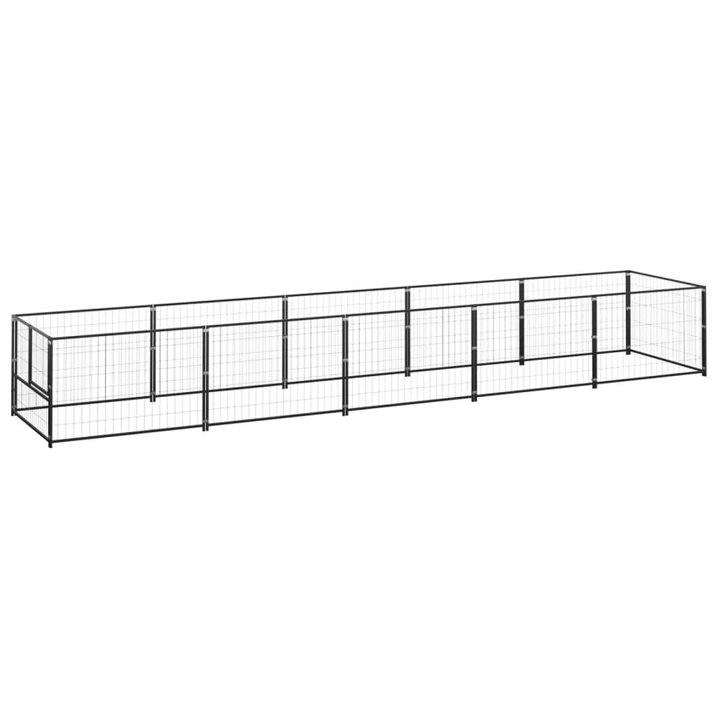 Vidaxl - Chenil Noir 5 m² Acier vidaXL 3082095 - Imagen 2