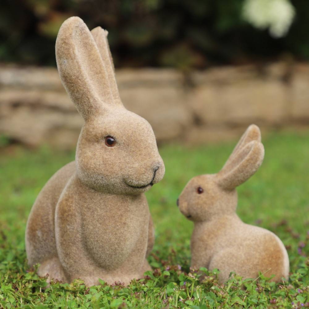 ~ Lapin en feutrine marron 15 x 12 x 23 cm Chemin de campagne - Imagen 2