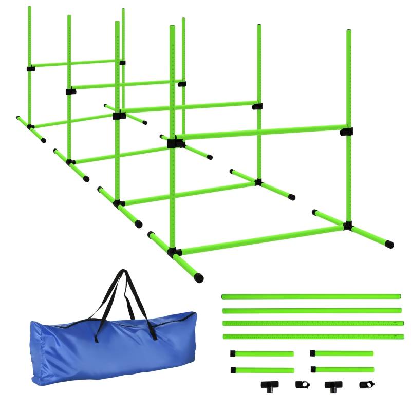 Kit 4 haies saut agility chien obstacles entrainement réglables sac jaune - ComfortXL Outdoor Living - Gamm vert
