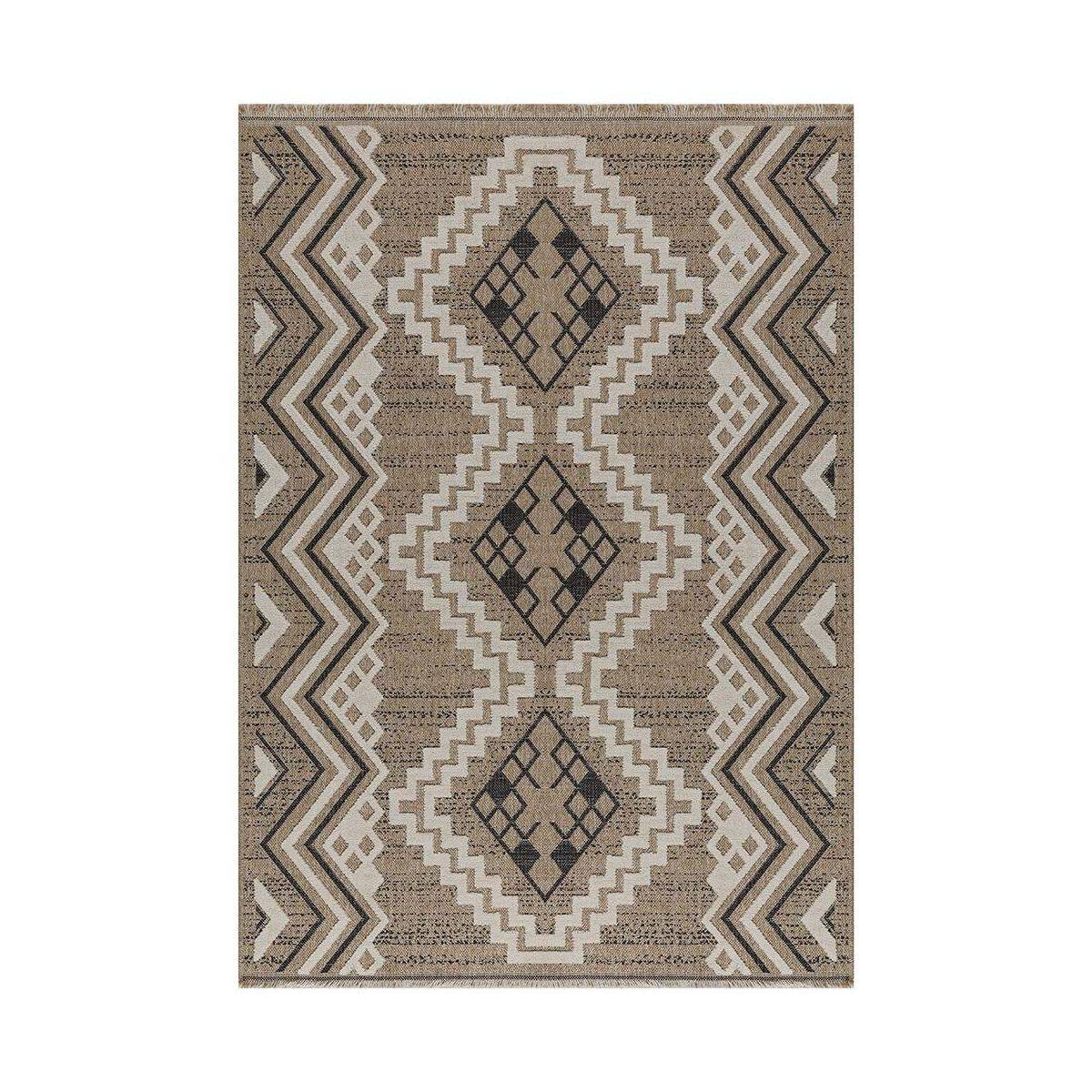 Jardindeco - Tapis intérieur extérieur aspect jute noire Tijuana 9054 180 x 67 cm - Imagen 1