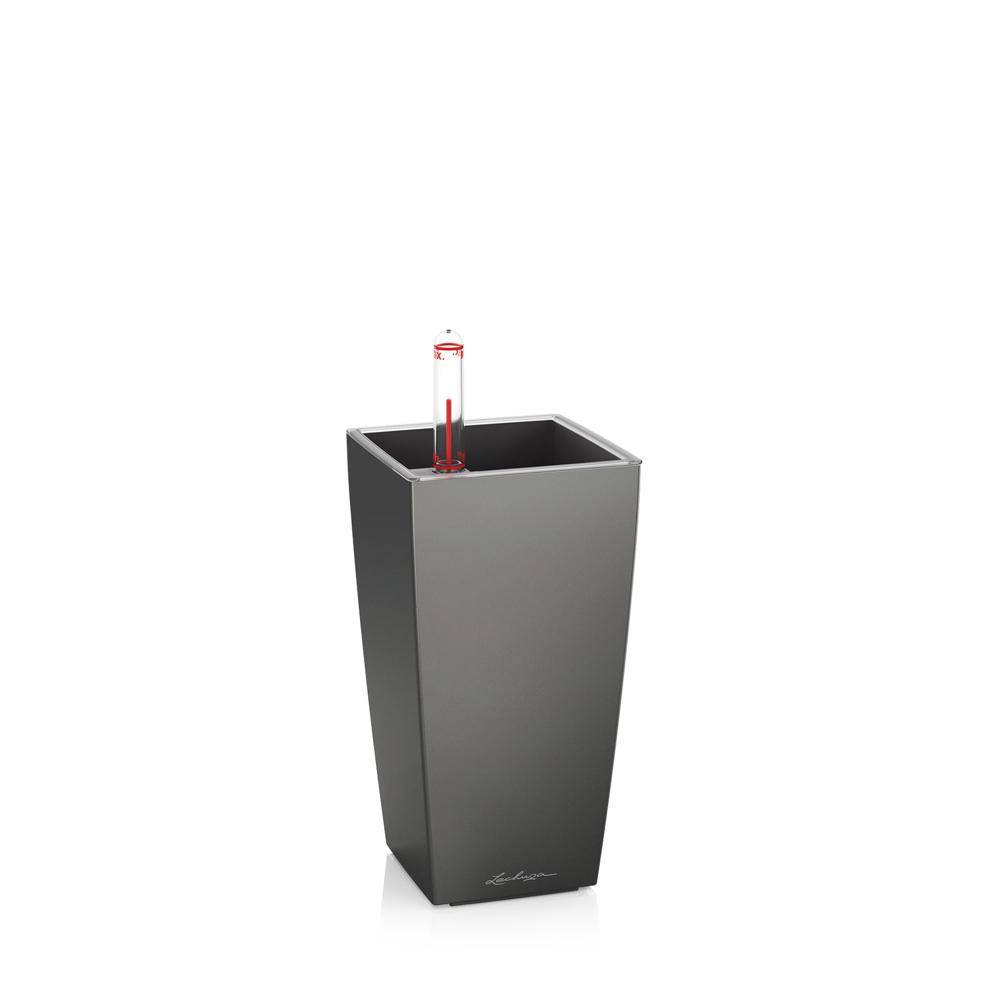 Lechuza - Pot de table Mini-Cubi - kit complet, anthracite métallisé 18 cm Lechuza - Imagen 1