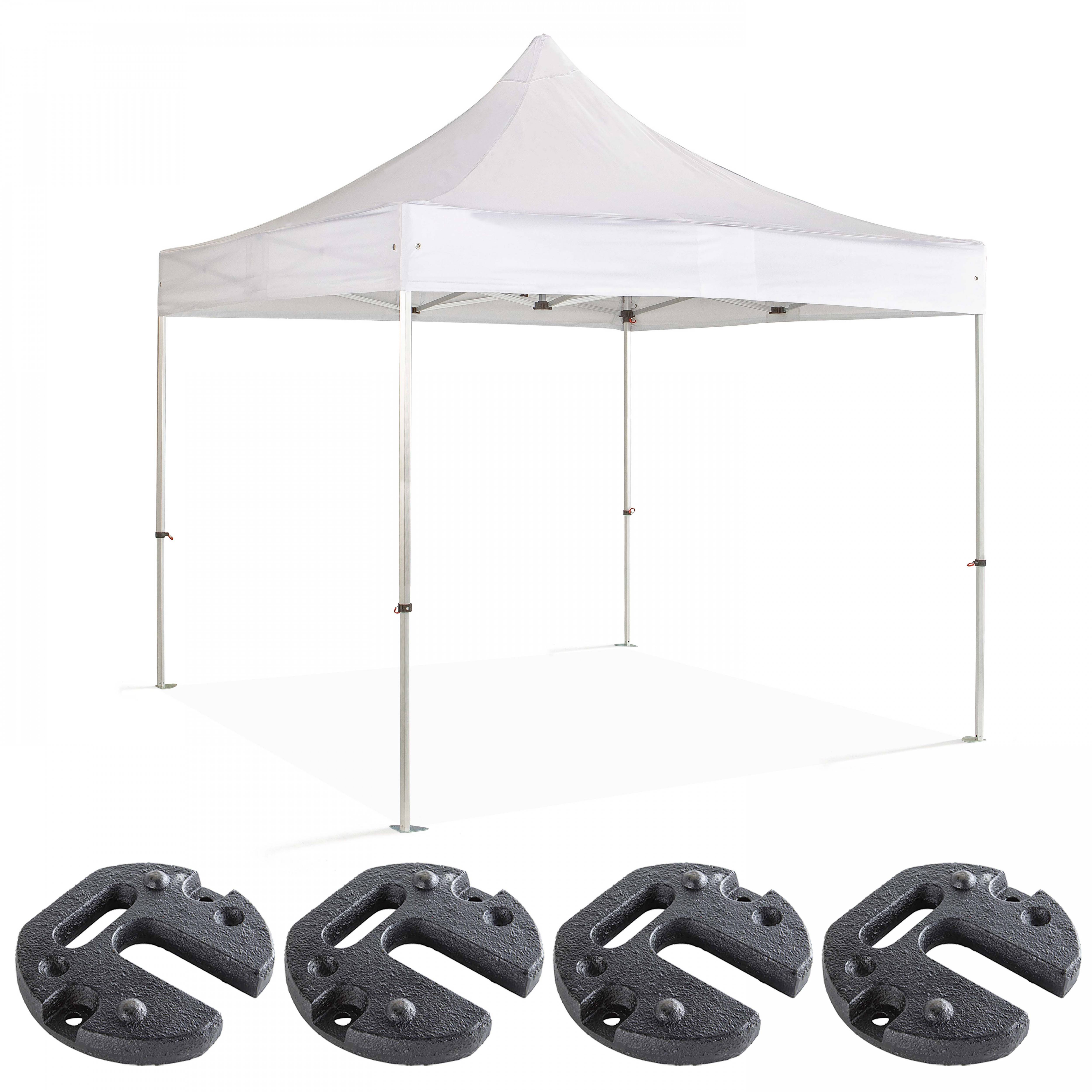 Oviala - Tente pliante blanche 3x3m et 4 poids de lestage 12Kg PRO 40 - Oviala - Imagen 1