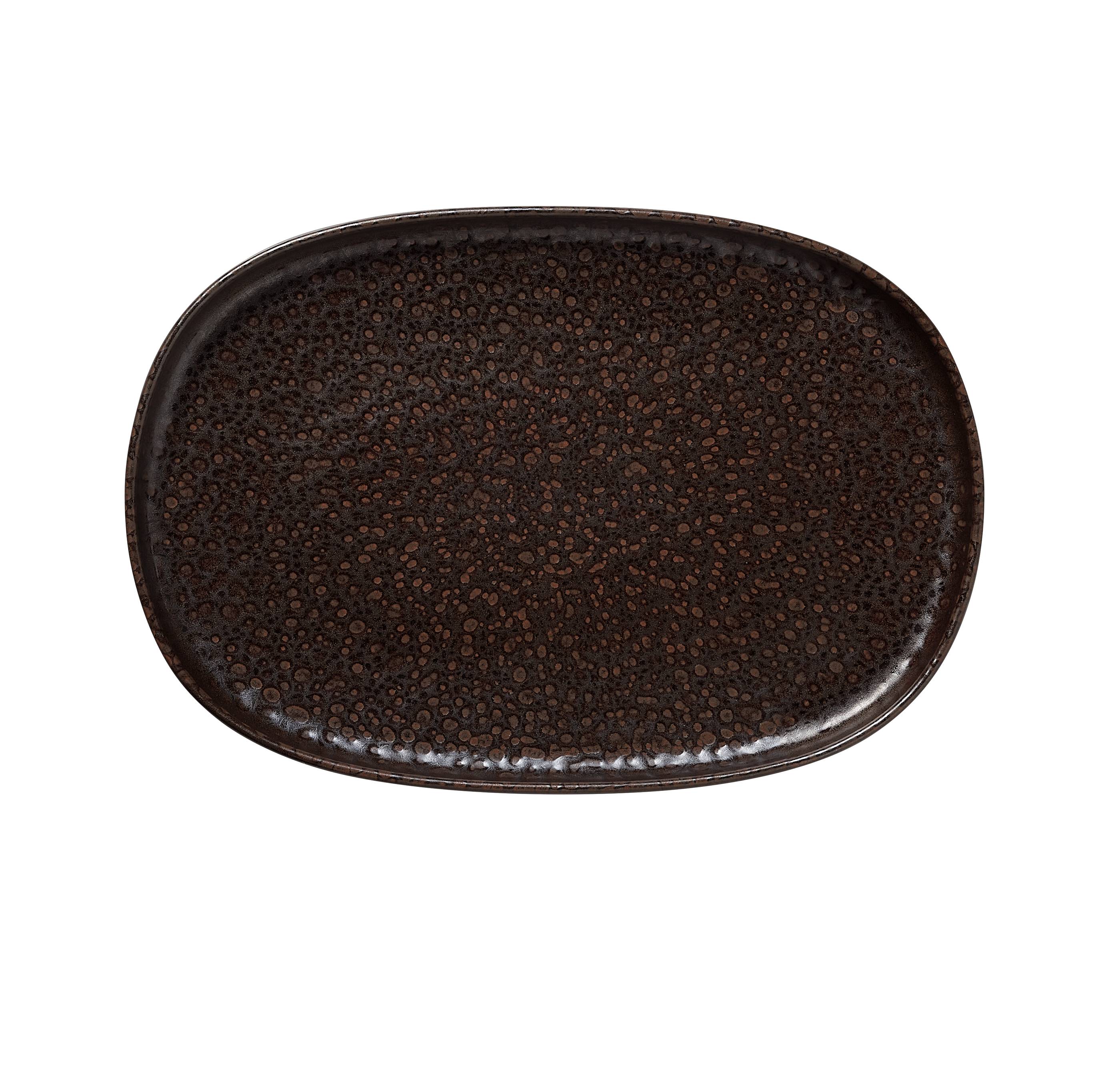 Lot de 4 plateaux en Grès Marron métallisé L 330 mm l 230 mm H 30 mm - Was Germany