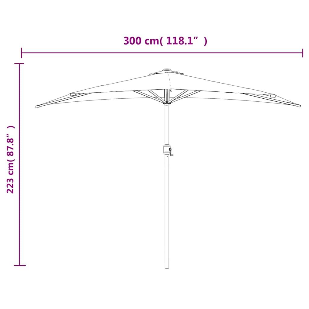 Vidaxl - Parasol de balcon avec mât en aluminium Bleu 300x155x223cm Demi vidaXL 312505 - Imagen 10