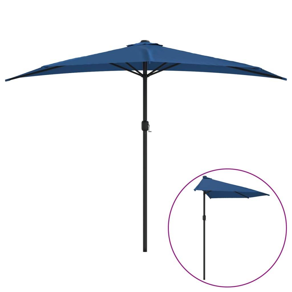 Vidaxl - Parasol de balcon avec mât en aluminium Bleu 300x155x223cm Demi vidaXL 312505 - Imagen 2