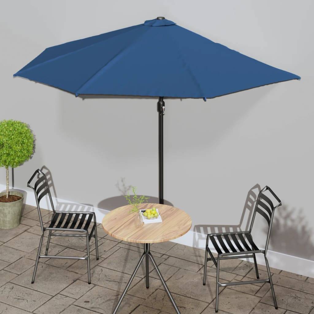 Vidaxl - Parasol de balcon avec mât en aluminium Bleu 300x155x223cm Demi vidaXL 312505 - Imagen 1