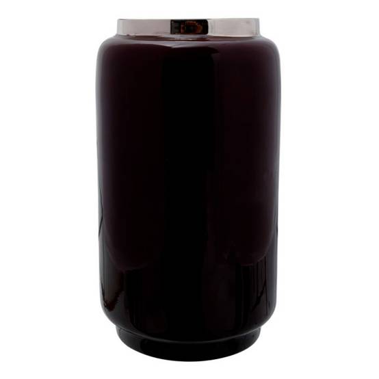 Vase Rond Design "Veronika" 24cm Violet & Argent - Image 1