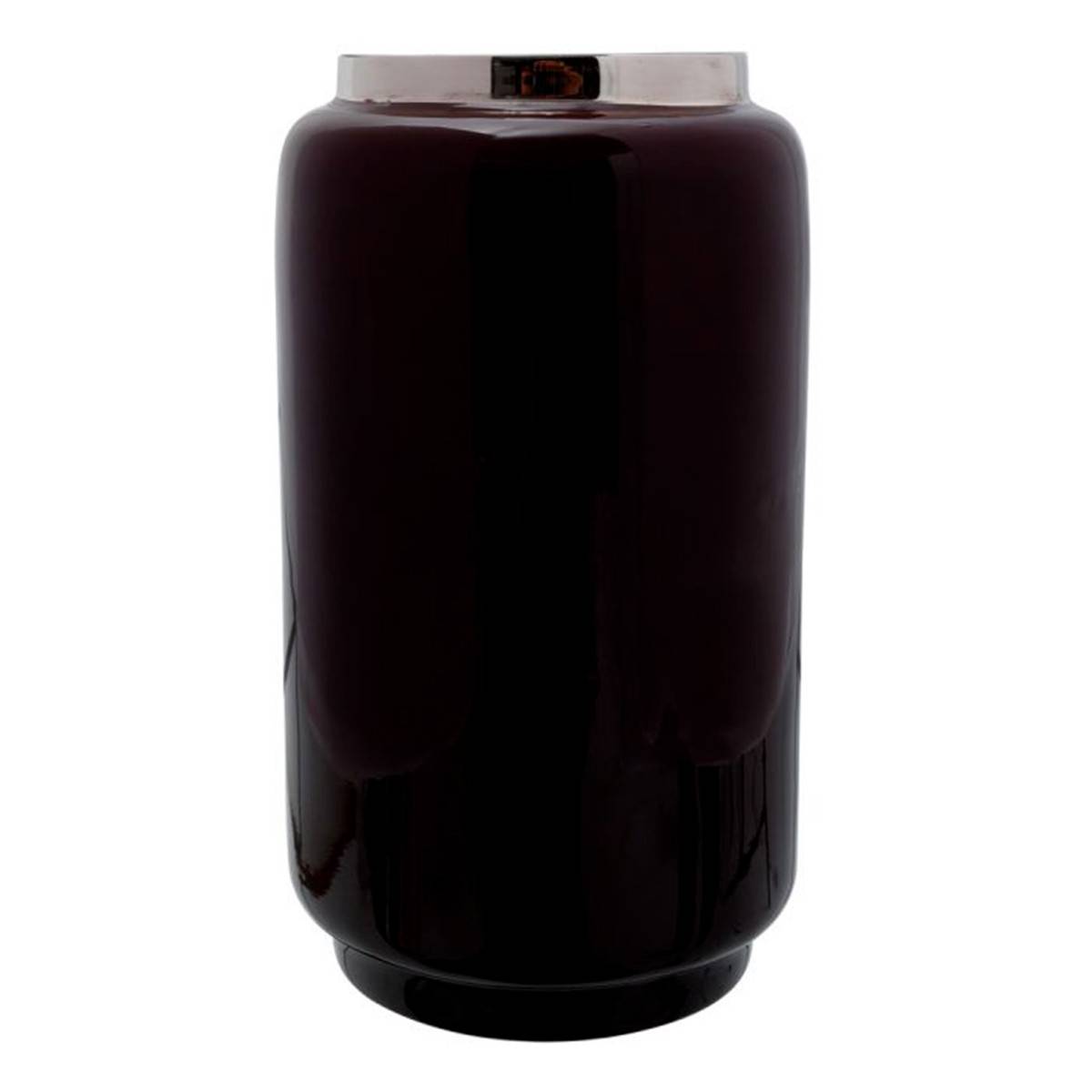Vase Rond Design "Veronika" 24cm Violet & Argent - Image 1