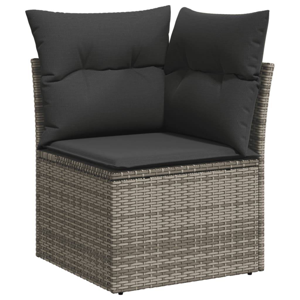 Canapé de Jardin d'Angle 8 Places en Résine Tressée Grise 9 Pièces avec Coussins Gris Foncé – ComfortXL Outdoor Living - Image 3