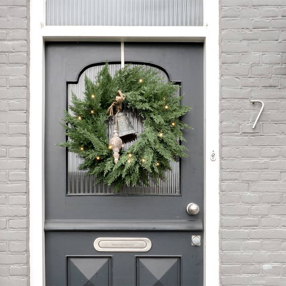 Couronne de Noël artificielle Ø60 cm - style cyprès - Little Grove - Image 2