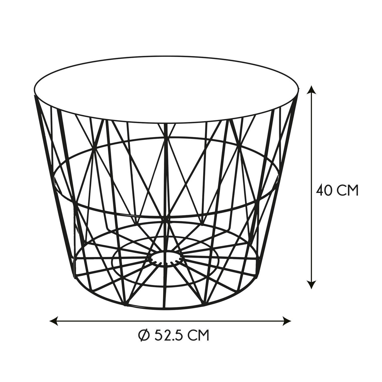 Sans Marque - Table filaire d'extérieur métal - Diam 50 cm - Gris - Imagen 3