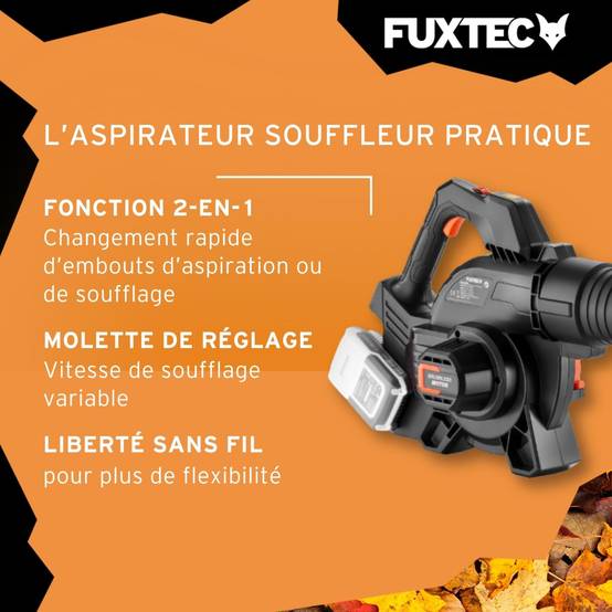 FUXTEC Souffleur/aspirateur de feuilles 40 volts 2en1 FX-E2LBS - Image 5