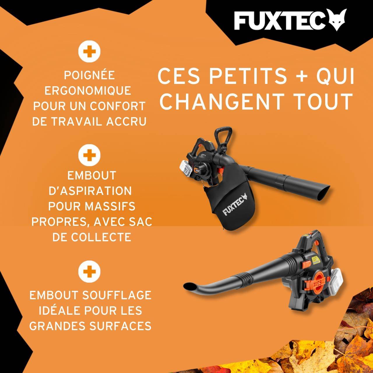 FUXTEC Souffleur/aspirateur de feuilles 40 volts 2en1 FX-E2LBS - Image 4