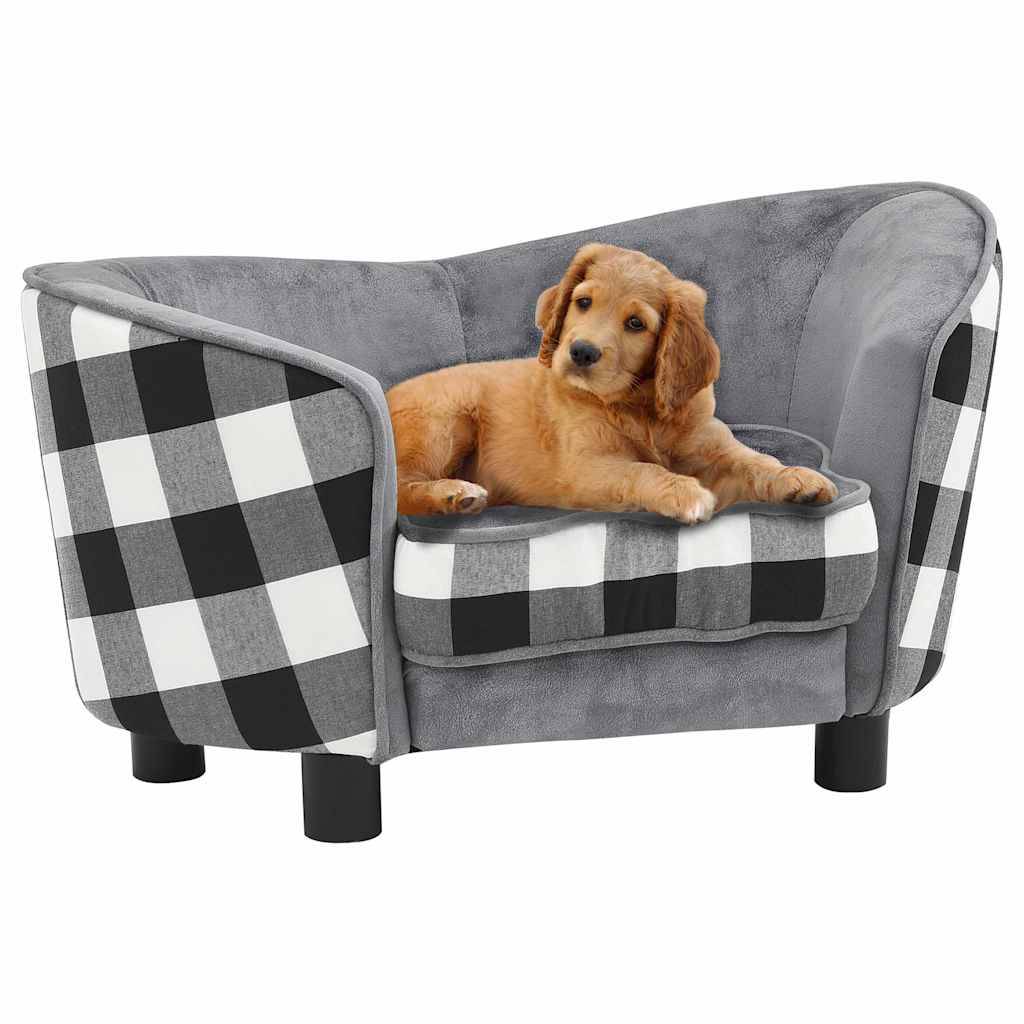 Vidaxl - Canapé pour chien Gris 68x38x38 cm Peluche vidaXL 170963 - Imagen 1