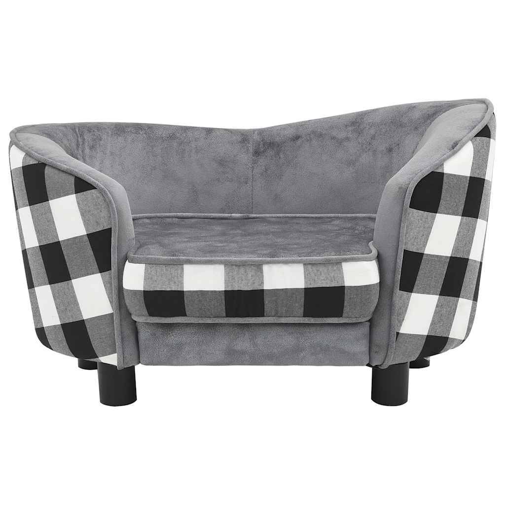 Vidaxl - Canapé pour chien Gris 68x38x38 cm Peluche vidaXL 170963 - Imagen 8