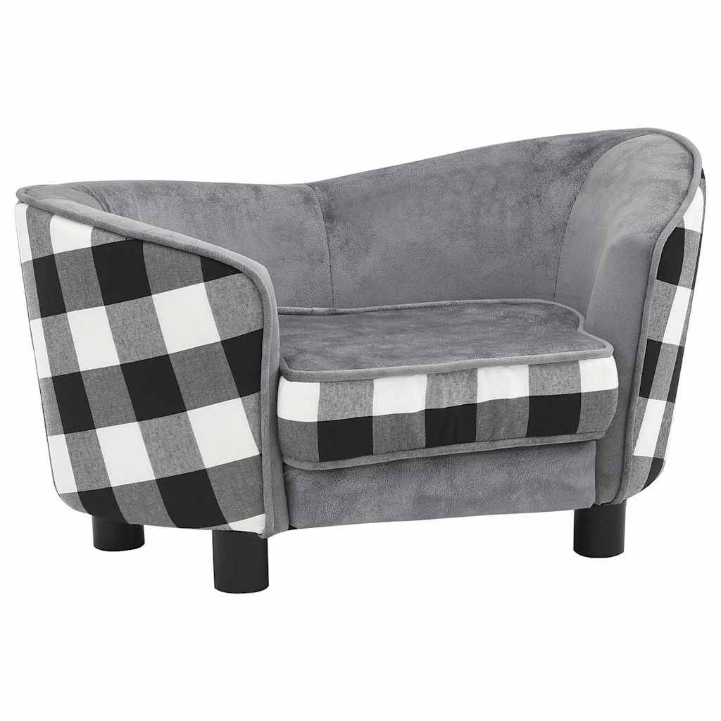 Vidaxl - Canapé pour chien Gris 68x38x38 cm Peluche vidaXL 170963 - Imagen 2