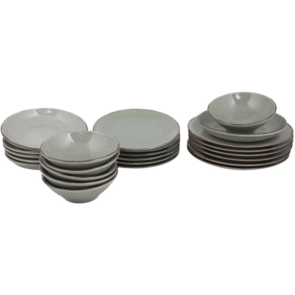 Hanah Home - Service de table en porcelaine Spot 24 pièces Vert - Imagen 1