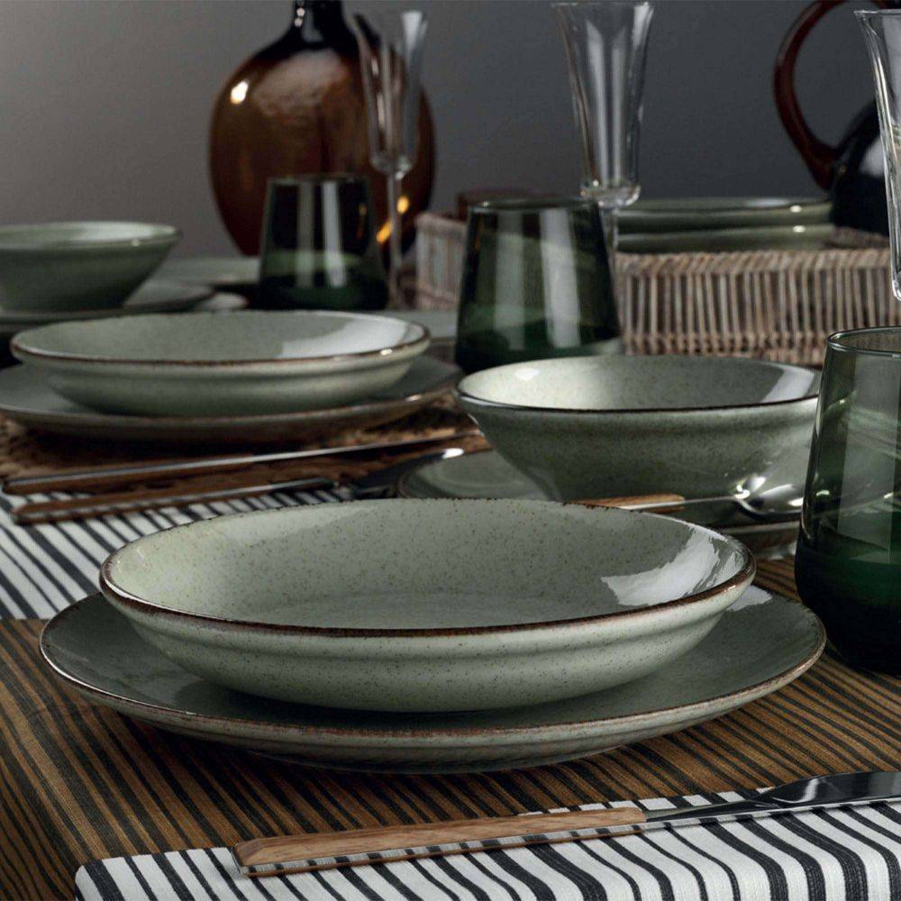 Hanah Home - Service de table en porcelaine Spot 24 pièces Vert - Imagen 2