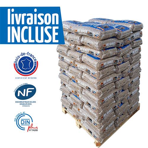 WOODSTOCK - Granulés Bois Premium 66x15kg - Certifié DinPlus NF, Écologique et Économique - Woodstock