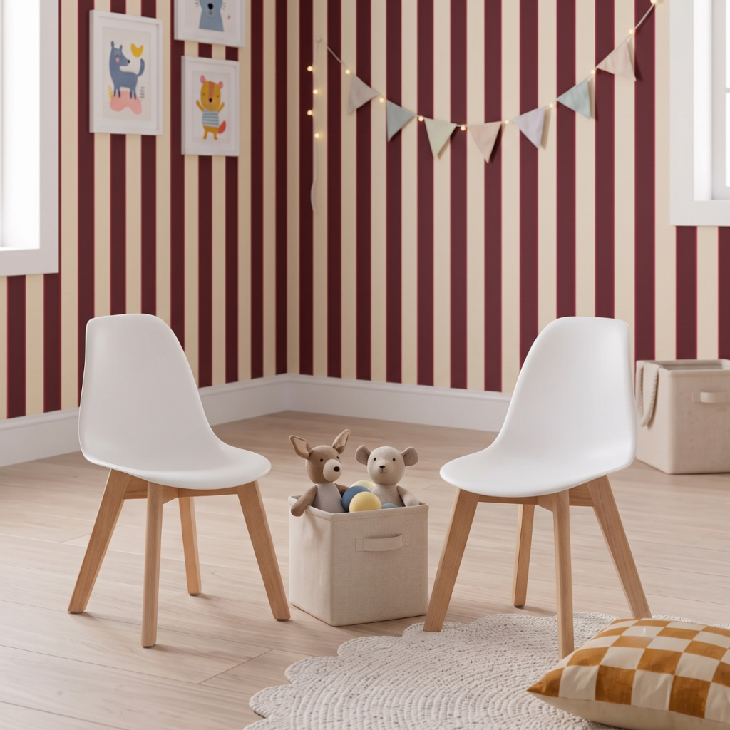 sweeek - Lot de 2 chaises scandinave pour enfant bois de hêtre blanc - Nils Kid | sweeek - Image 1
