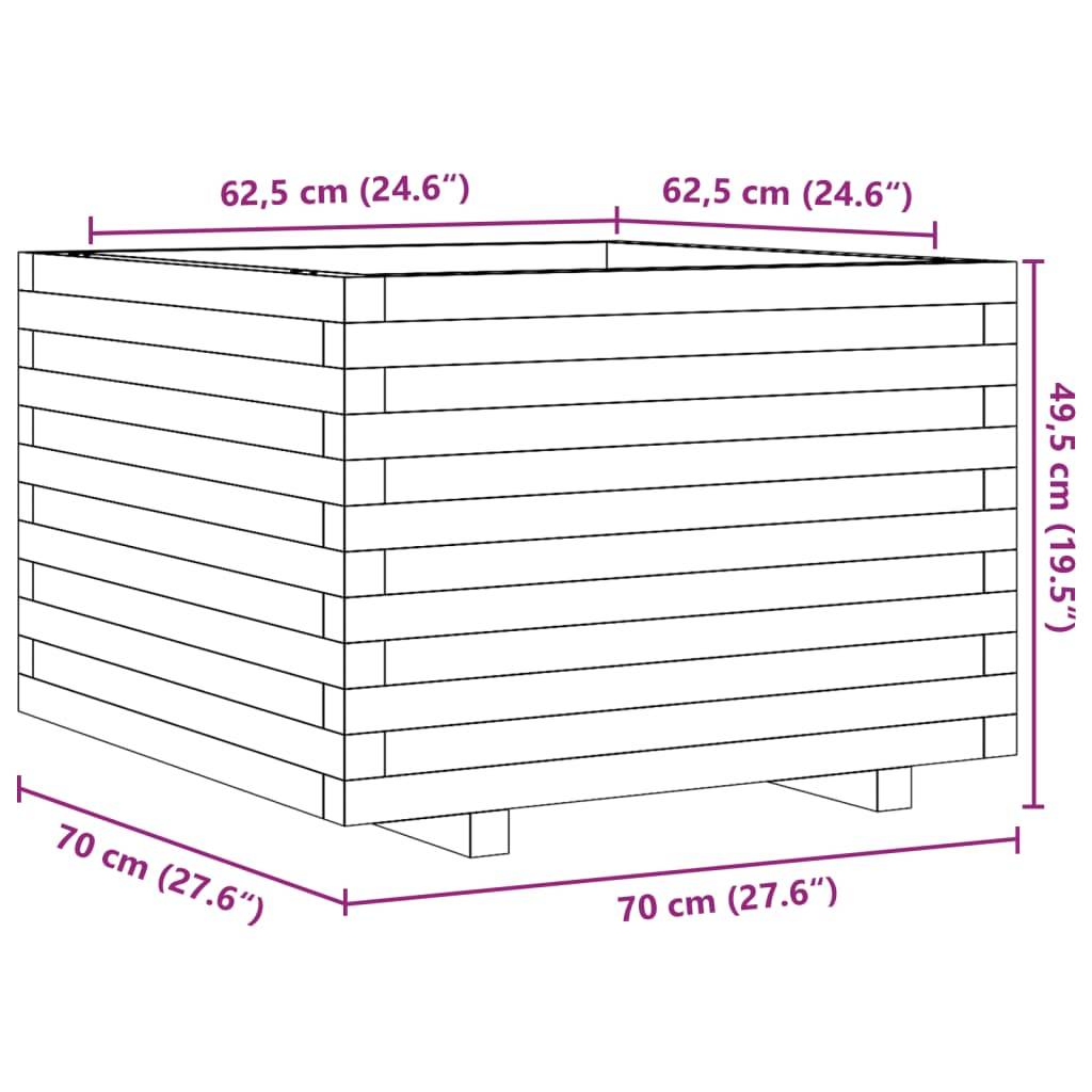 Maison Chic - Jardinière, Bac à fleurs, Pot de fleurs 70x70x49,5 cm bois de pin imprégné-JU13903 - Imagen 10