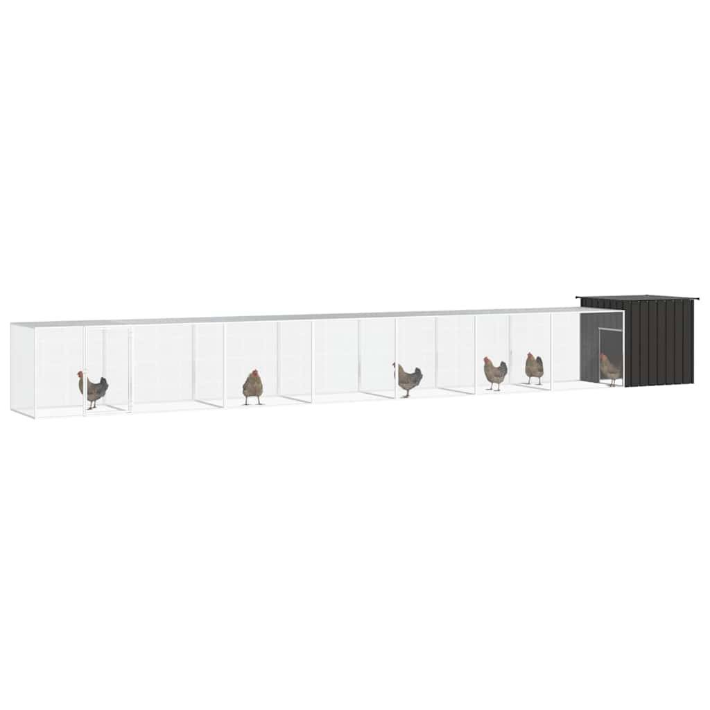 Vidaxl - Poulailler Anthracite 800x91x100 cm Acier galvanisé vidaXL 3106457 - Imagen 2
