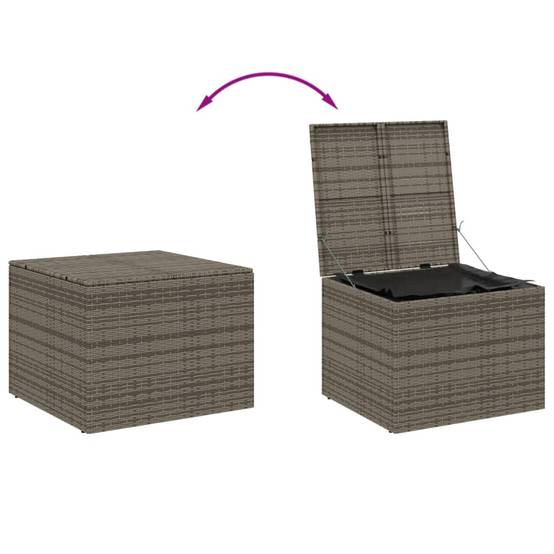 Coffre de rangement - Boîte de rangement extérieure - Coffre de jardin gris 291L résine tressée - Image 7