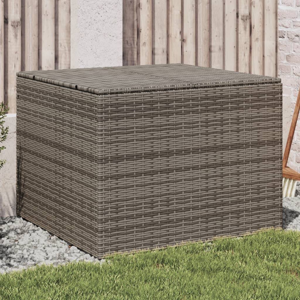 Coffre de rangement - Boîte de rangement extérieure - Coffre de jardin gris 291L résine tressée - Image 2