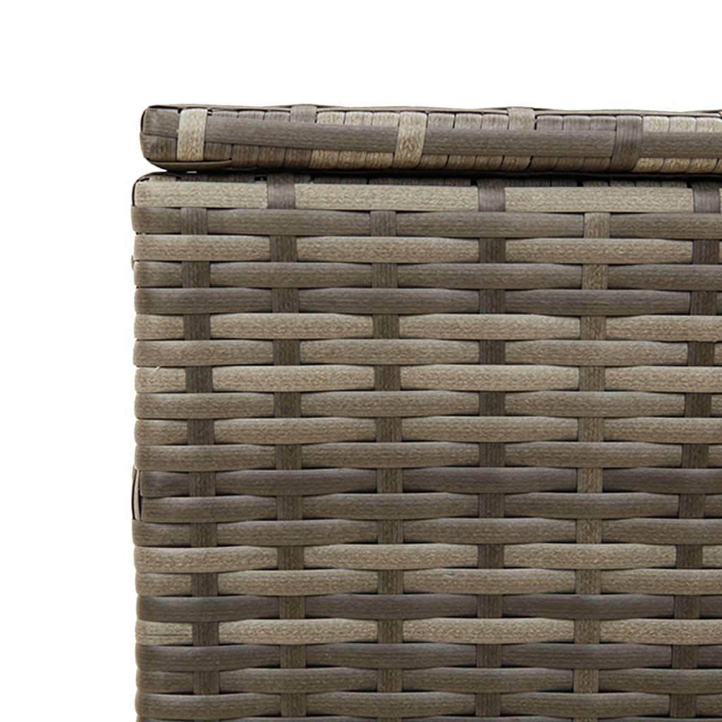Coffre de rangement - Boîte de rangement extérieure - Coffre de jardin gris 291L résine tressée - Image 9