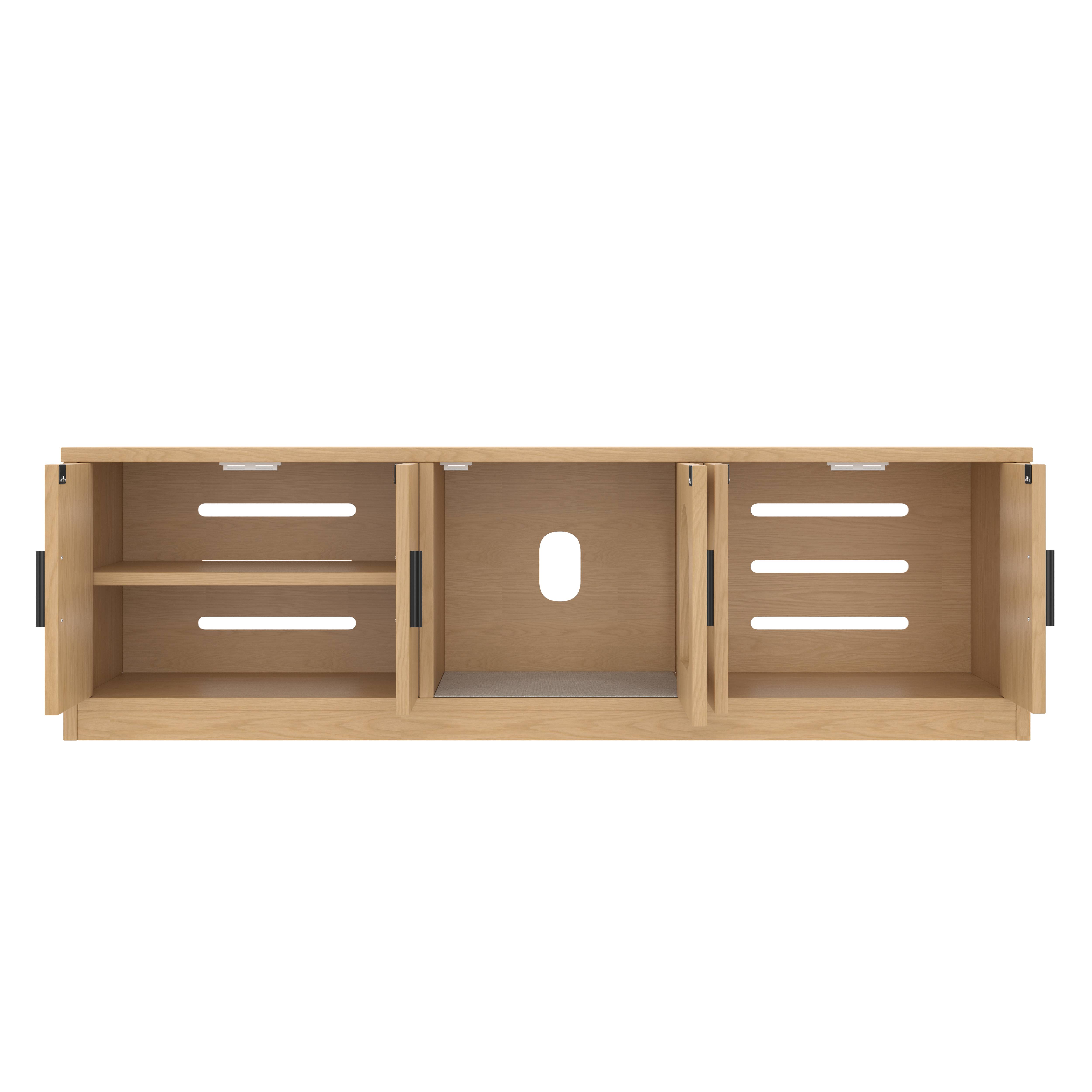 Armoire multifonction pour chat avec grattoir et ventilation – 140 x 40 x 45,5 cm, finition chêne - PANGIVO - Image 7