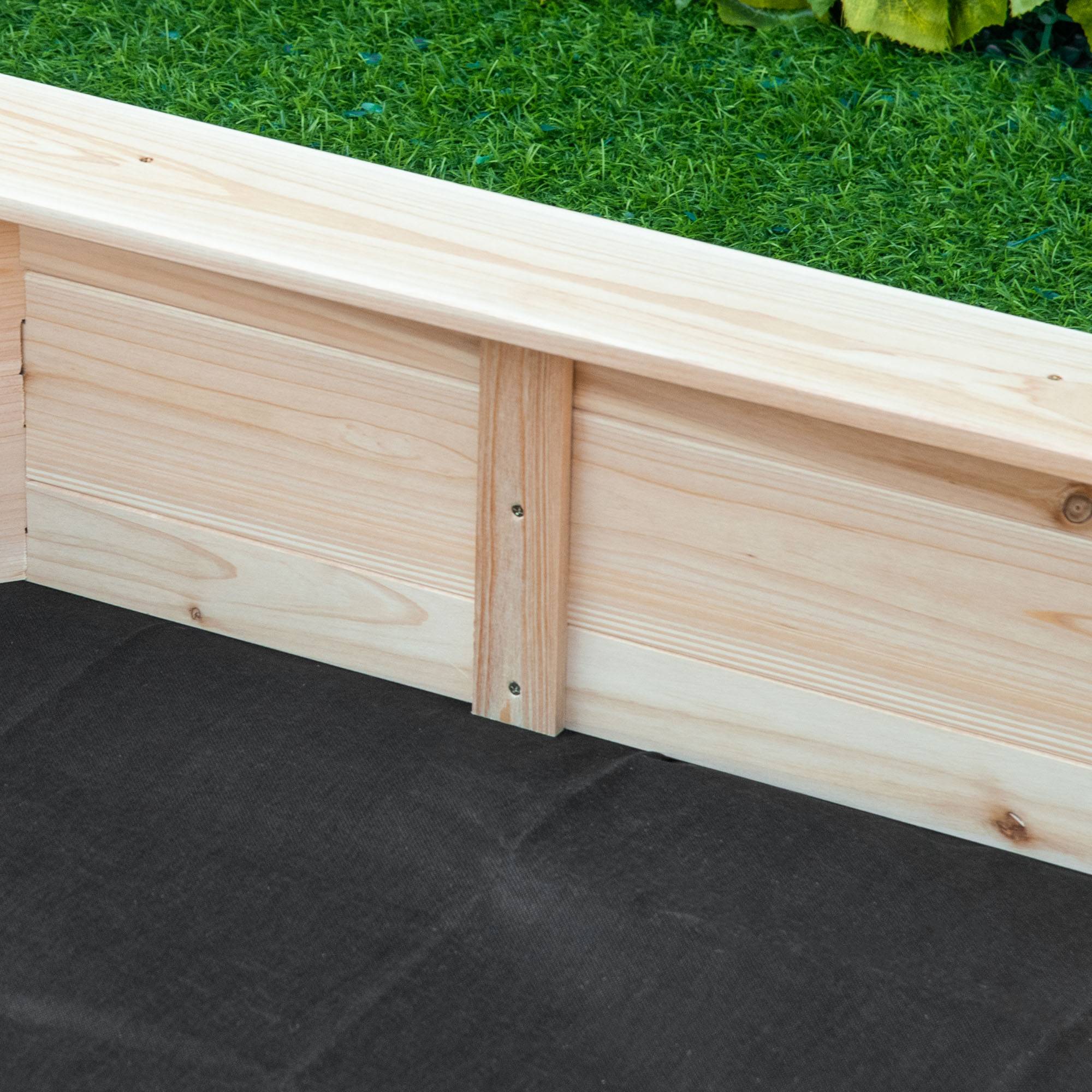 Outsunny - Bac à sable bois octogonal dim. 139,5L x 139,5l x 21,5H cm - 4 bancs - bâche de couverture, non tissé de sol inclus - bois sapin - Outsunny - Imagen 9