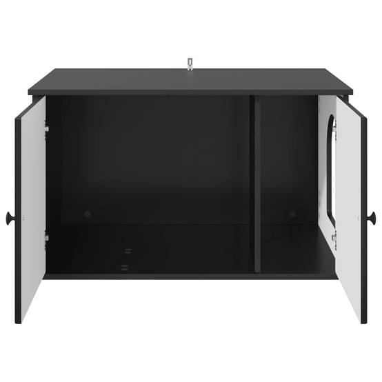 Maison pour chat bois d'ingénierie noir 85 x 55 x 50.5 cm - PANGIVO - Image 6