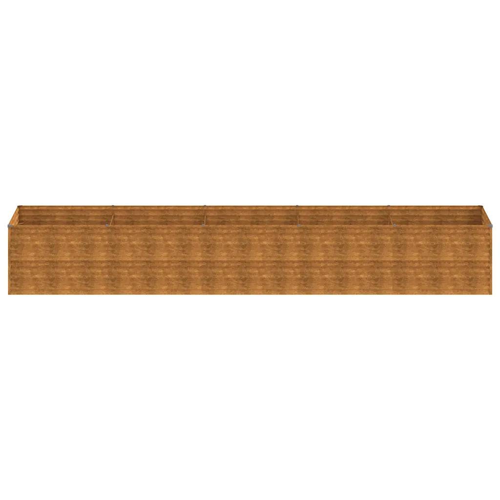 Helloshop26 - Lit surélevé de jardin design rustique décoration balcon 479 x 100 x 69 cm en acier corten marron - Image 3