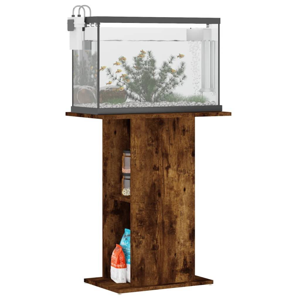 Meuble Aquarium Compact Bois avec Étagère Ouverte pour Bureau Chêne Fumé - ComfortXL Outdoor Living - Image 3