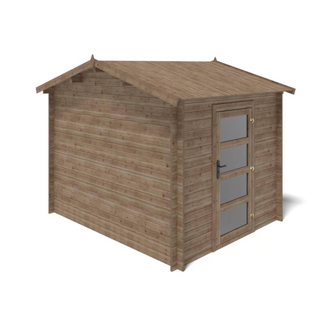 Altanka - Abri de jardin en bois - 7.5m2 - 2.5x3m - Traité - Ep. 28mm - Couleur: marron - DOM675 - ALTANKA - Image 6
