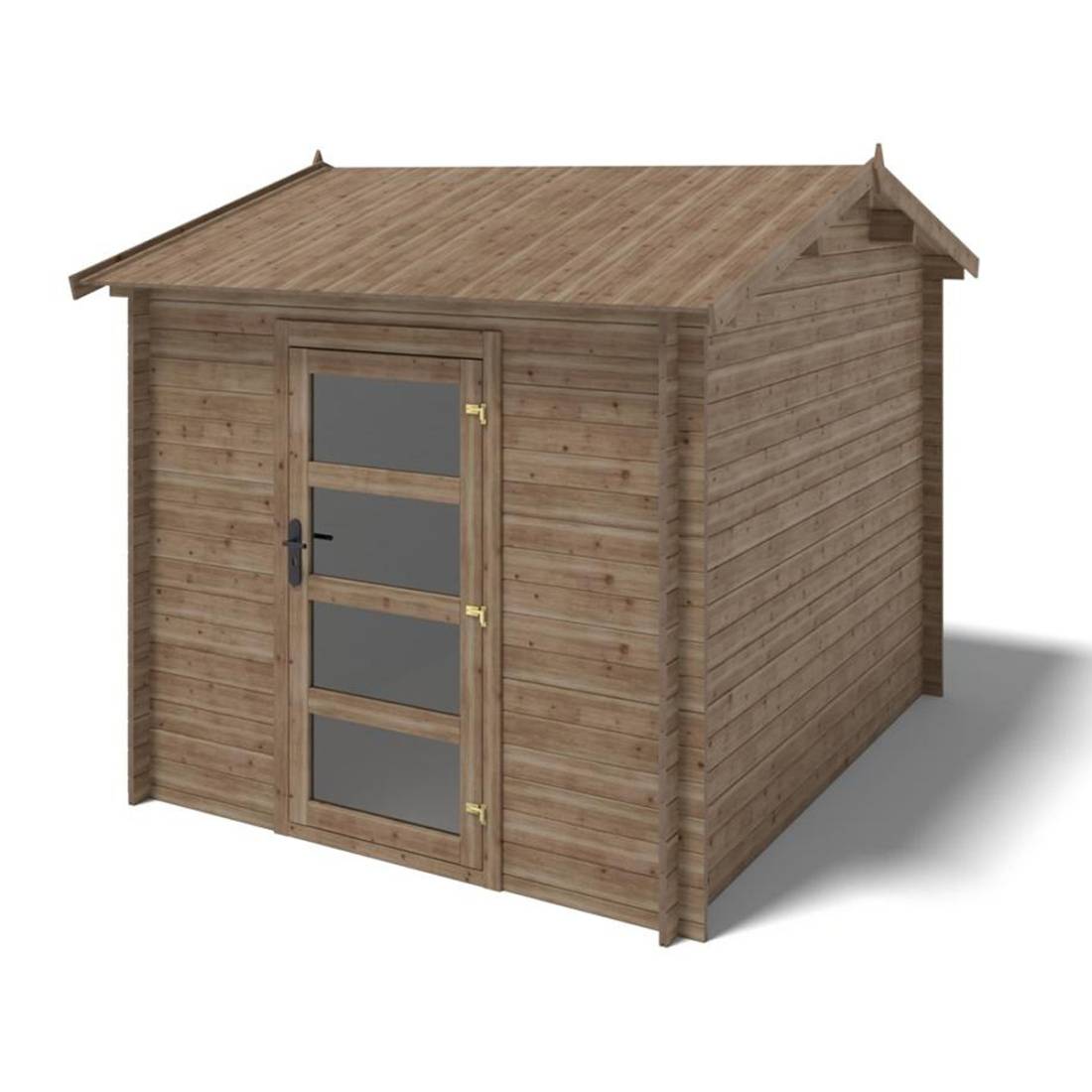 Altanka - Abri de jardin en bois - 7.5m2 - 2.5x3m - Traité - Ep. 28mm - Couleur: marron - DOM675 - ALTANKA - Image 1