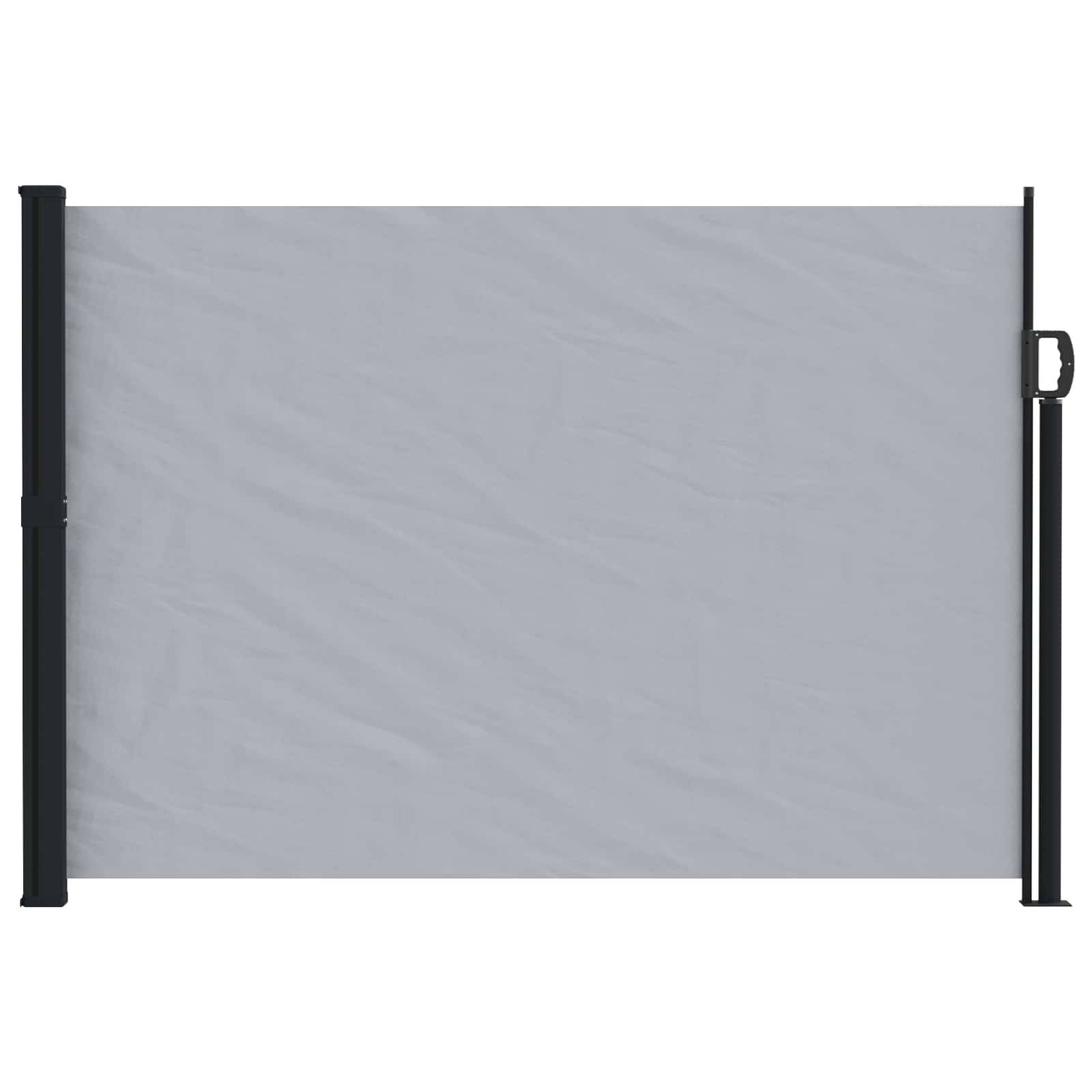 Store latéral rétractable polyester et acier gris 600 x 120 cm - PANGIVO - Image 2