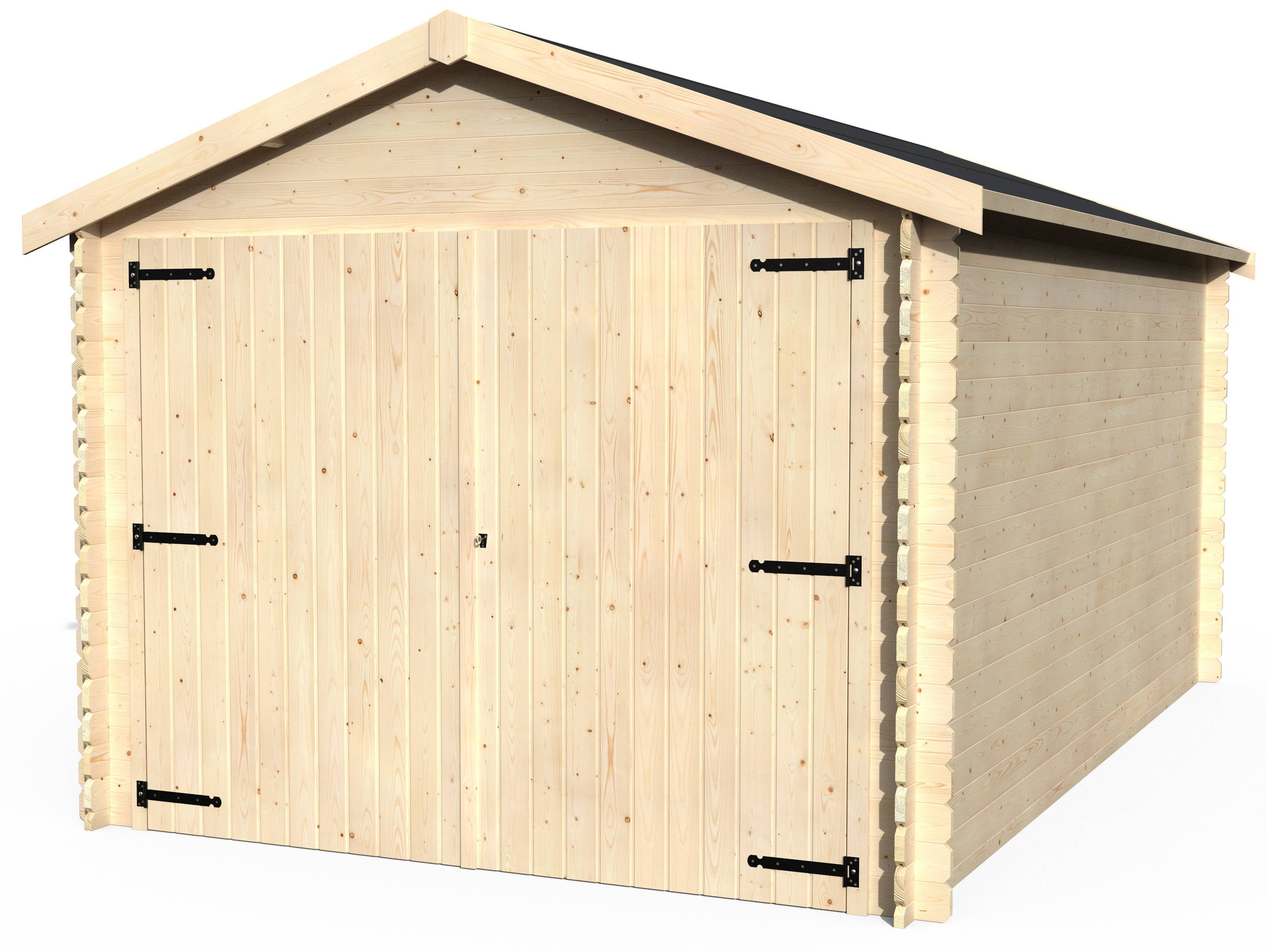 Decor et Jardin - GARAGE BOIS GAMACHE - 12,29 m² - Ep : 28 mm - 3,00x4,80 - couleur naturel - Décor et Jardin - Image 1