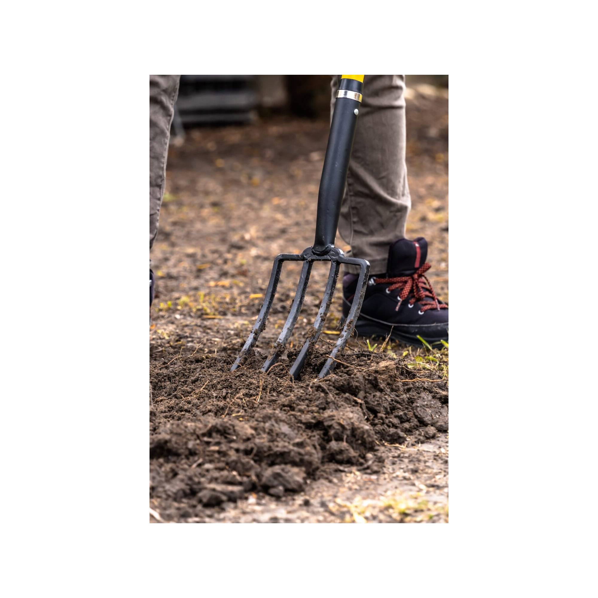Fourche à bêcher pour jardin - Suan - 4 dents - Manche en fibre de verre - Poignée confort - Image 5