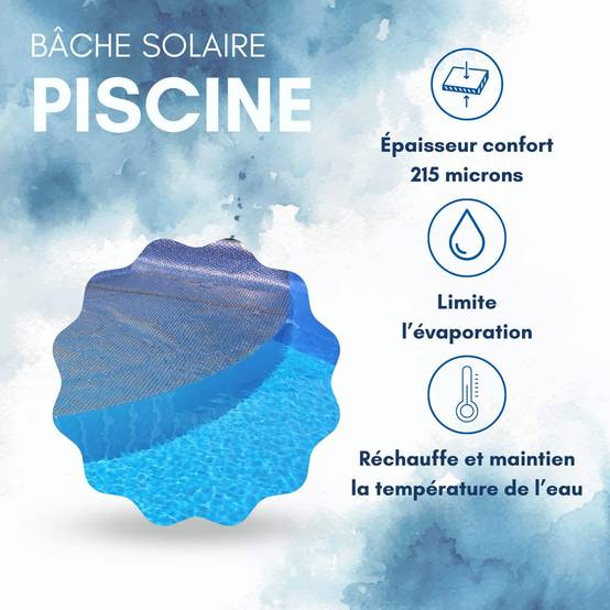 Bâche Solaire Piscine Grise Ov 3.66x6.10 Epaisseur 215 Microns Edenea - Image 4
