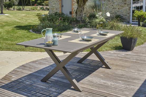 Dcb Garden - Table de jardin en aluminium - Quartz - FLORIDE - Image 1
